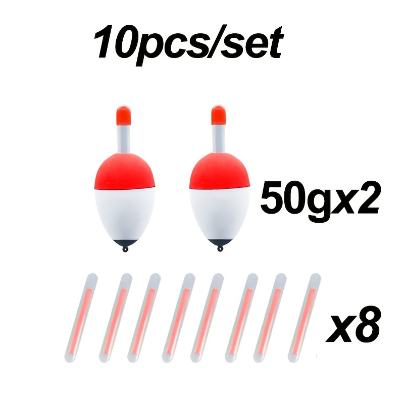 TEMU 10pcs -the-dark Fishing Float Set - Floats And Anchor-style Floats, Ideal For Sea Fishing And Silver Carp/ Carp - Gift For