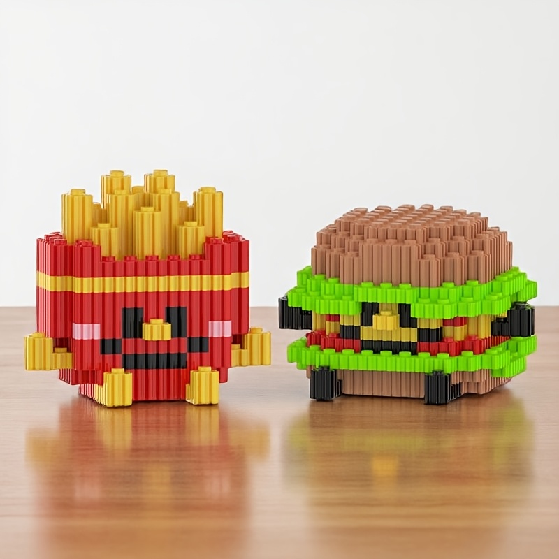 Hamburger and Fries Building Block Set, Creative Model
