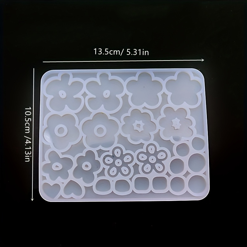 TEMU Moldes de resina de flores creativas e interesantes, moldes hechos a para colgantes de flores, aretes y collares, moldes de espejo de resina de