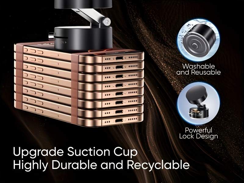 vacuum magnetic phone holder suitable for home car kitchen bathroom stable and secure modern phone stand universal   clip for all models hands free driving safety details 2