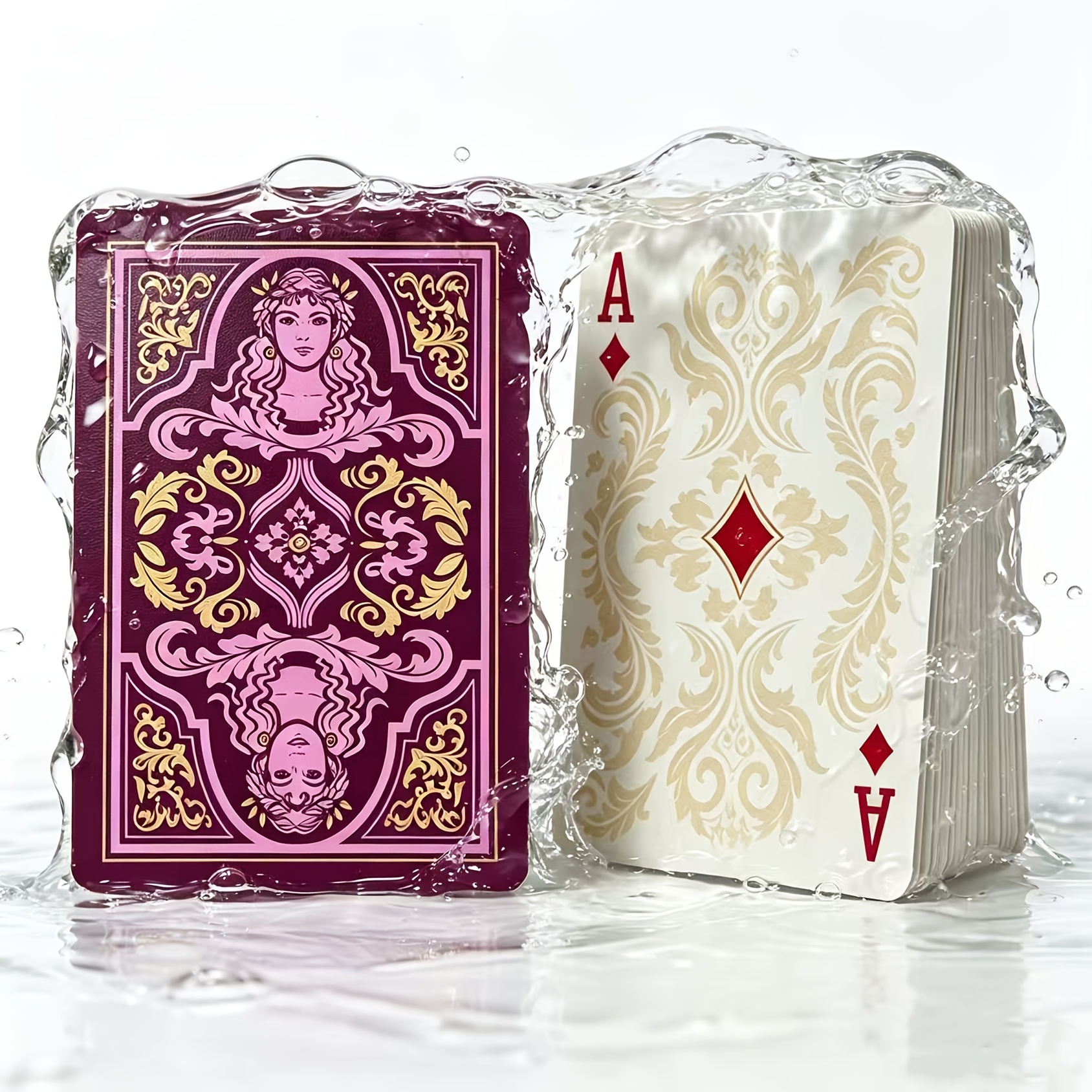 Image of Purple Plastic Playing Cards Very Durable Of Water Will Not Become Soft