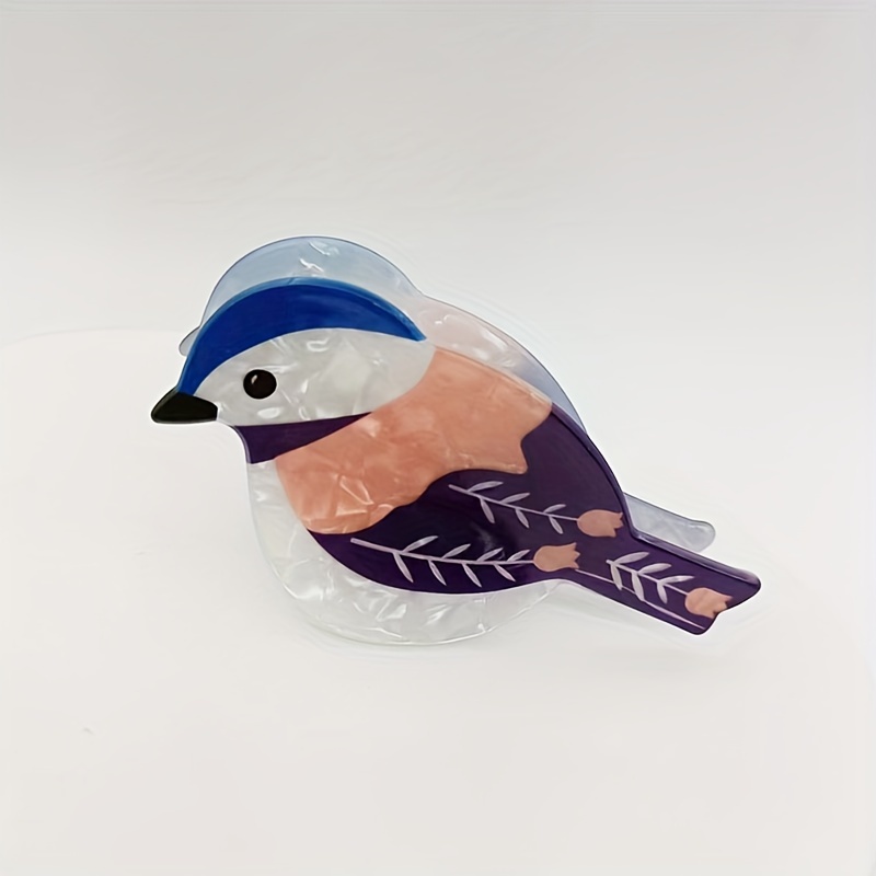Image of Elegant Pvc Bird-shaped Hair Claw Clip - Cute & Stylish Accessory For Women, Half-up Hairstyles, Hair Accessories