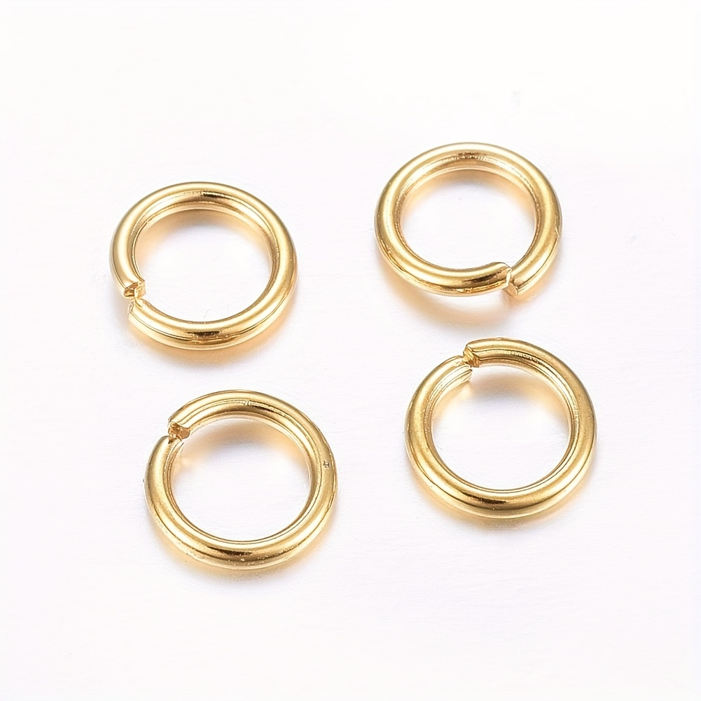 TEMU 200pcs 24k Gold Plated 304 Stainless Steel Open Jump Rings For Earring Necklace Connector Jewelry Making Findings 5-10x1-1.2mm, Inner Diameter: 3-8mm