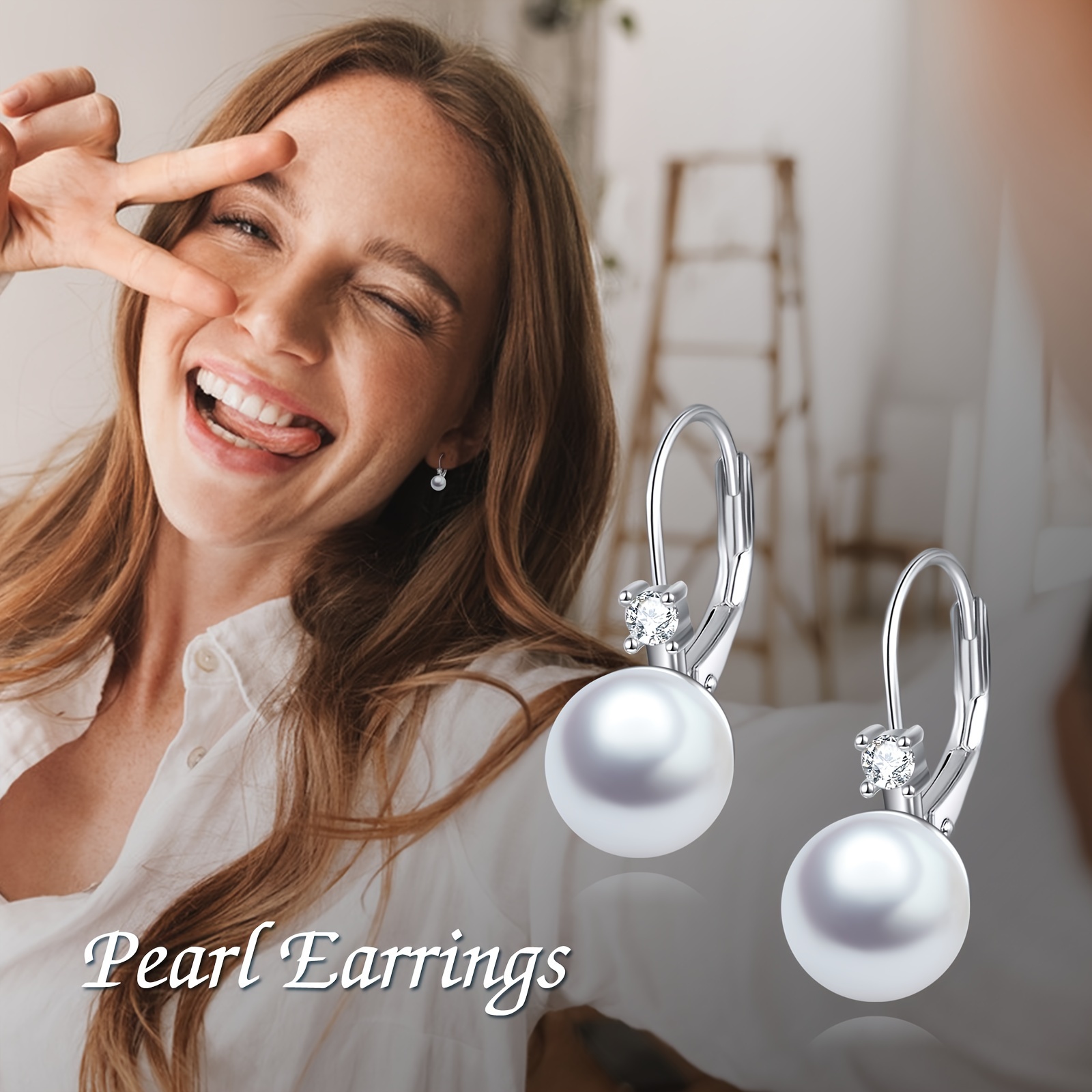 925 sterling   earrings for women drop earrings pearl jewelry gifts Product details 1