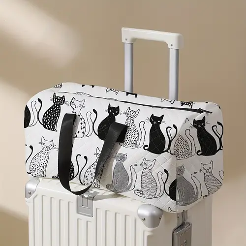 print large capacity travel bag with diamond grid design versatile overnight yoga tote portable crossbody with shoe compartment