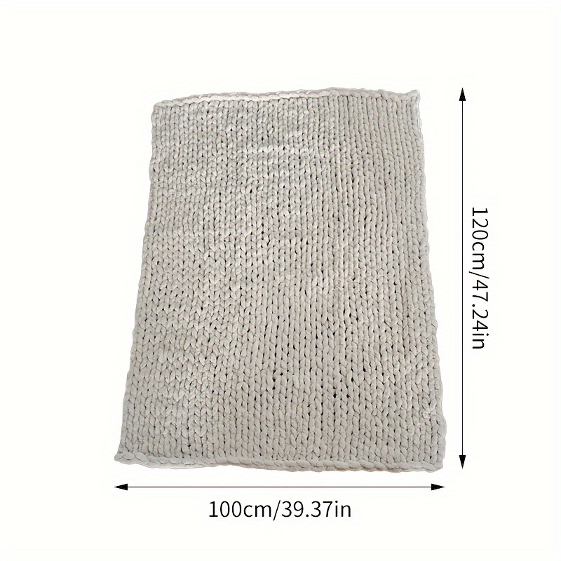 1pc Chenille Striped Hand- Blanket