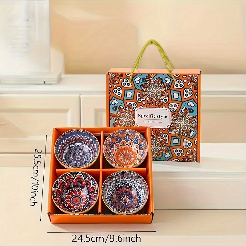 2/4/6pcs Cereal Bowl Set With Gift Box, Ceramic Soup Bowl Set, Colorful Kitchen Bowls, Dishwasher And Microwave Safe - For Cereal, Soup, Oatmeal, Ice Cream, Salad, Pasta, Housewarming Gift