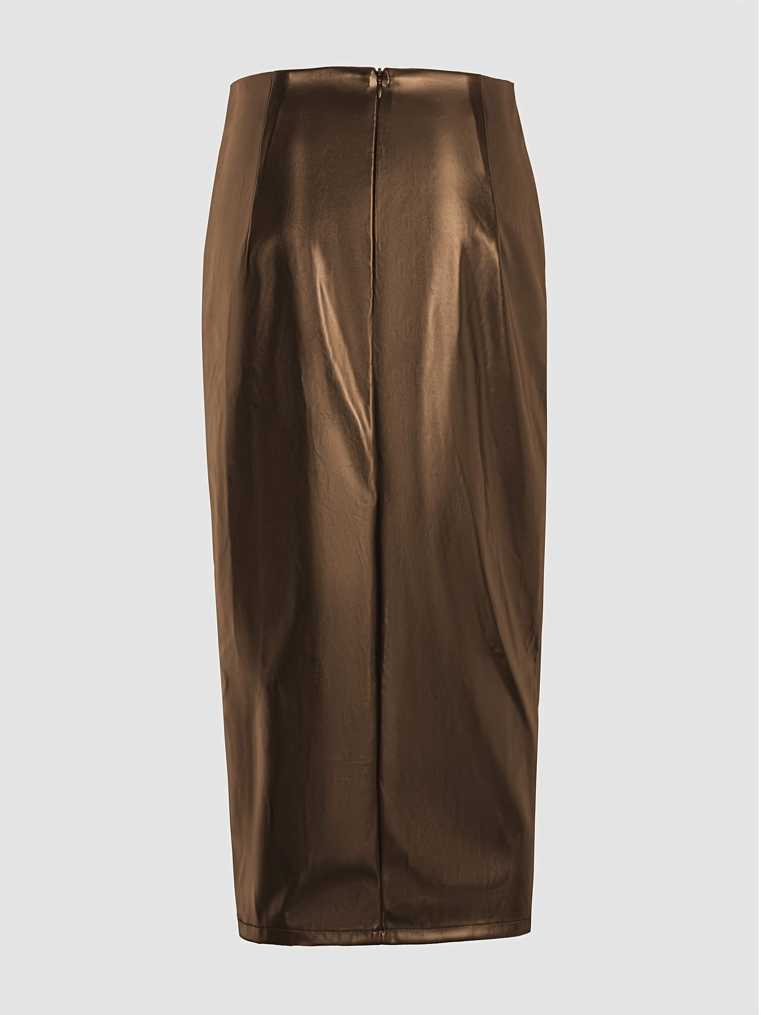 Brown leather 2024 bodycon skirt