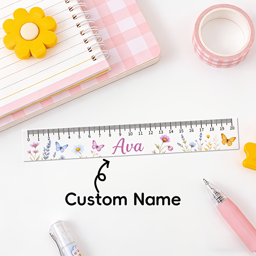 Image of Custom Personalized Back-to-school Ruler - Multiple Designs , Name Added - 7.87 Inch Acrylic Transparent Ruler - Back-to-school Or First Day Of School Gift, Educational Supply Giveaway