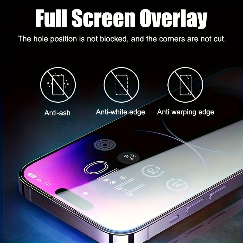 3-Pack Glossy Tempered Glass Screen Protectors, Full Coverage Anti-Fingerprint Overlay for iPhone 14/13/12/11/SE/X/XR/XS/8/7 Plus - Case Friendly, Anti-Scratch & Shatterproof