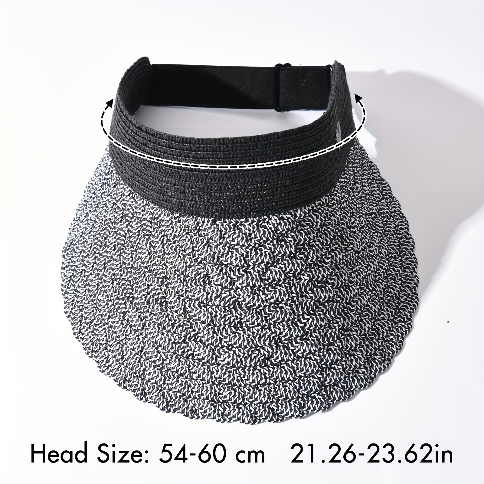 1pc Packable Sun Straw Sun Visor For Women Men Wide Brim Ponytail Beach Hat  Summer Travel Foldable Hand Woven Straw Hat, High-quality & Affordable