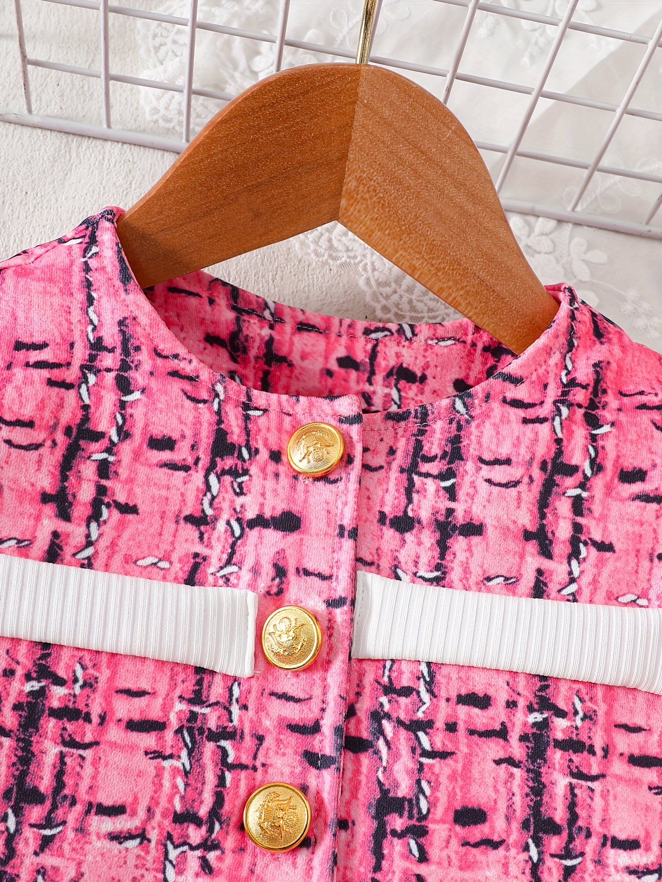 3pcs girls spring autumn set lightweight knit button up long sleeve jacket stretchy camisole   skirt for girls aged 3 8 suitable for outdoor wear Product details 12
