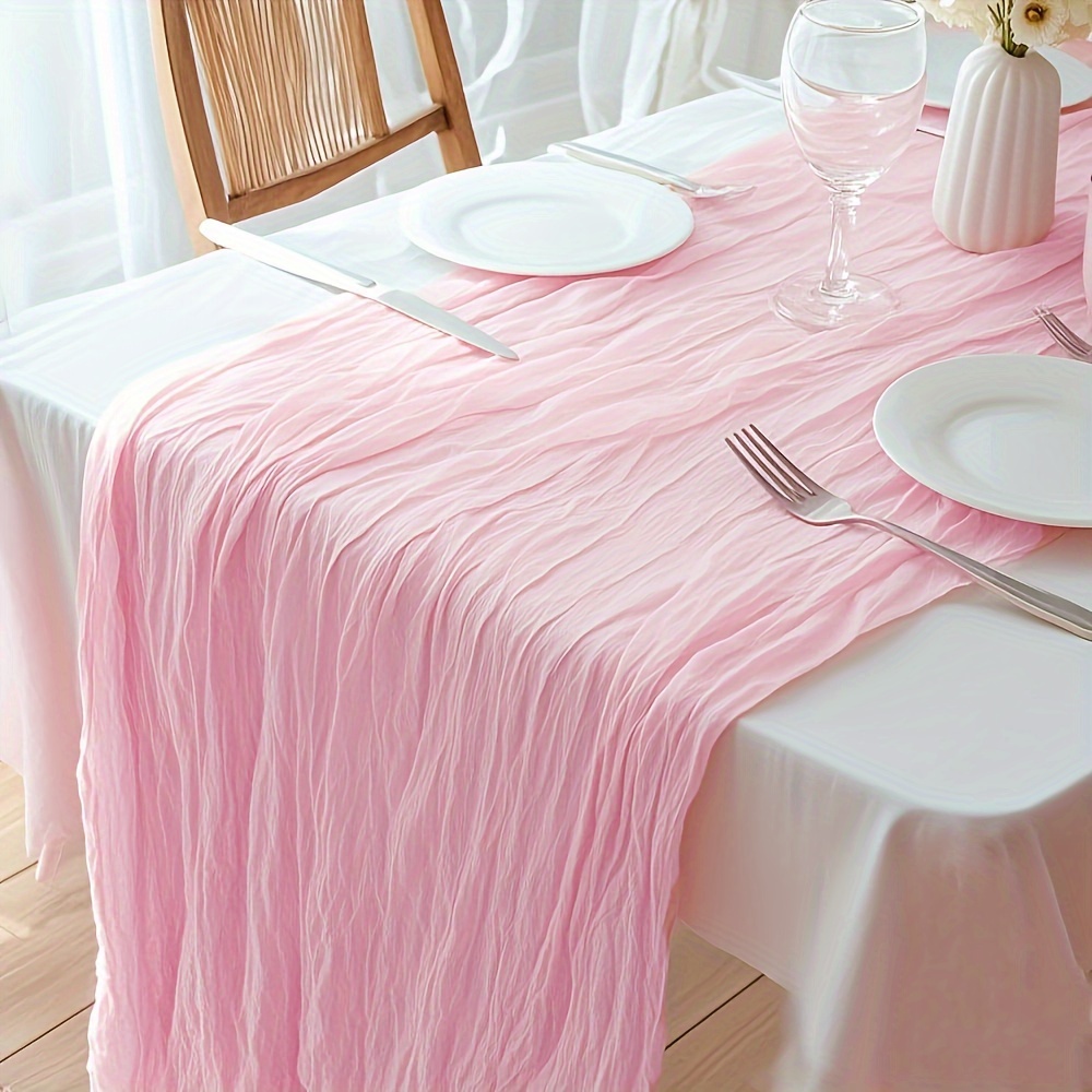 

1pc Cheesecloth Table - 100% , , Rectangle For Wedding, , Decoration