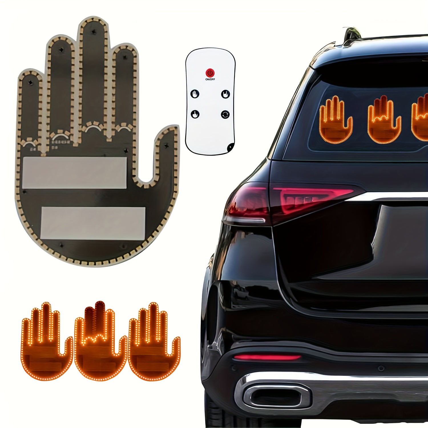 

Funny Gesture Led Glowing Finger Sign With Remote Control, Light With Remote Control, Funny Gesture Finger Light Led Car Rear Window Sign, Led Sign For Car, Suv, Truck