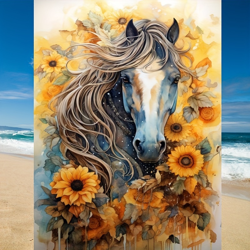 

Vintage Floral Horse 5d Diy Diamond Painting Kit, Full Drill Round Acrylic Diamonds, Frameless Embroidery Art Craft For Wall Decor, Perfect Surprise Gift