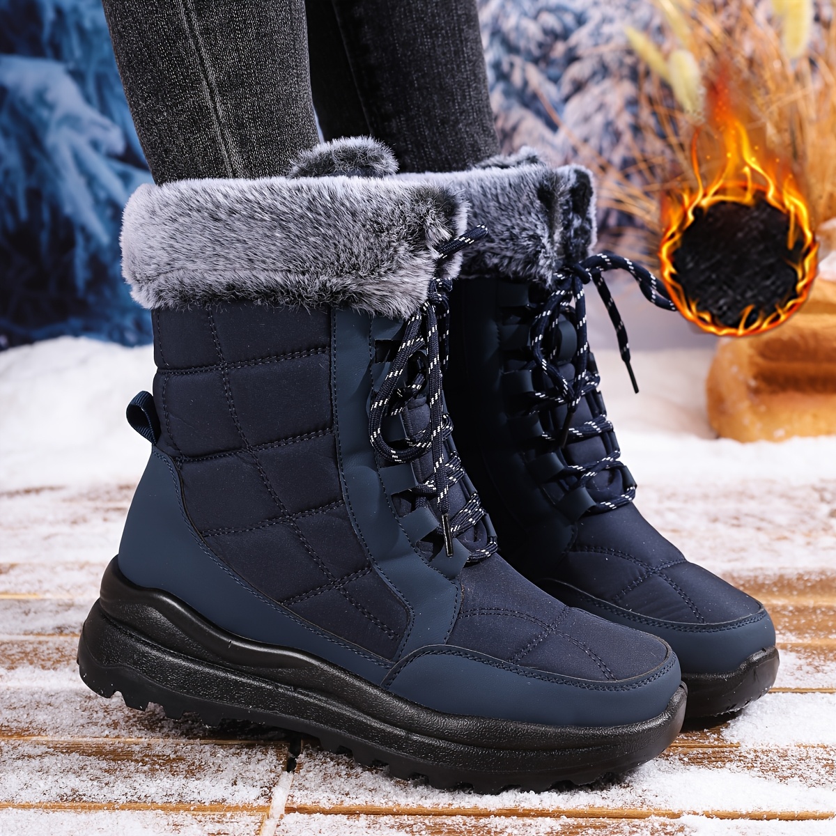 Snow Boots Larger Womens Shoes Women'S Plus Size Winter Snow Boots