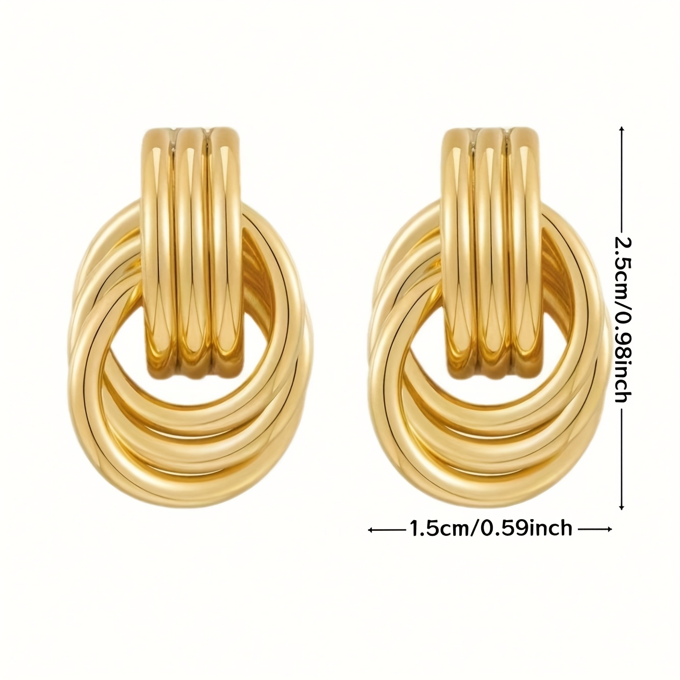 Vintage Boho Double Hoop Knotted Earrings