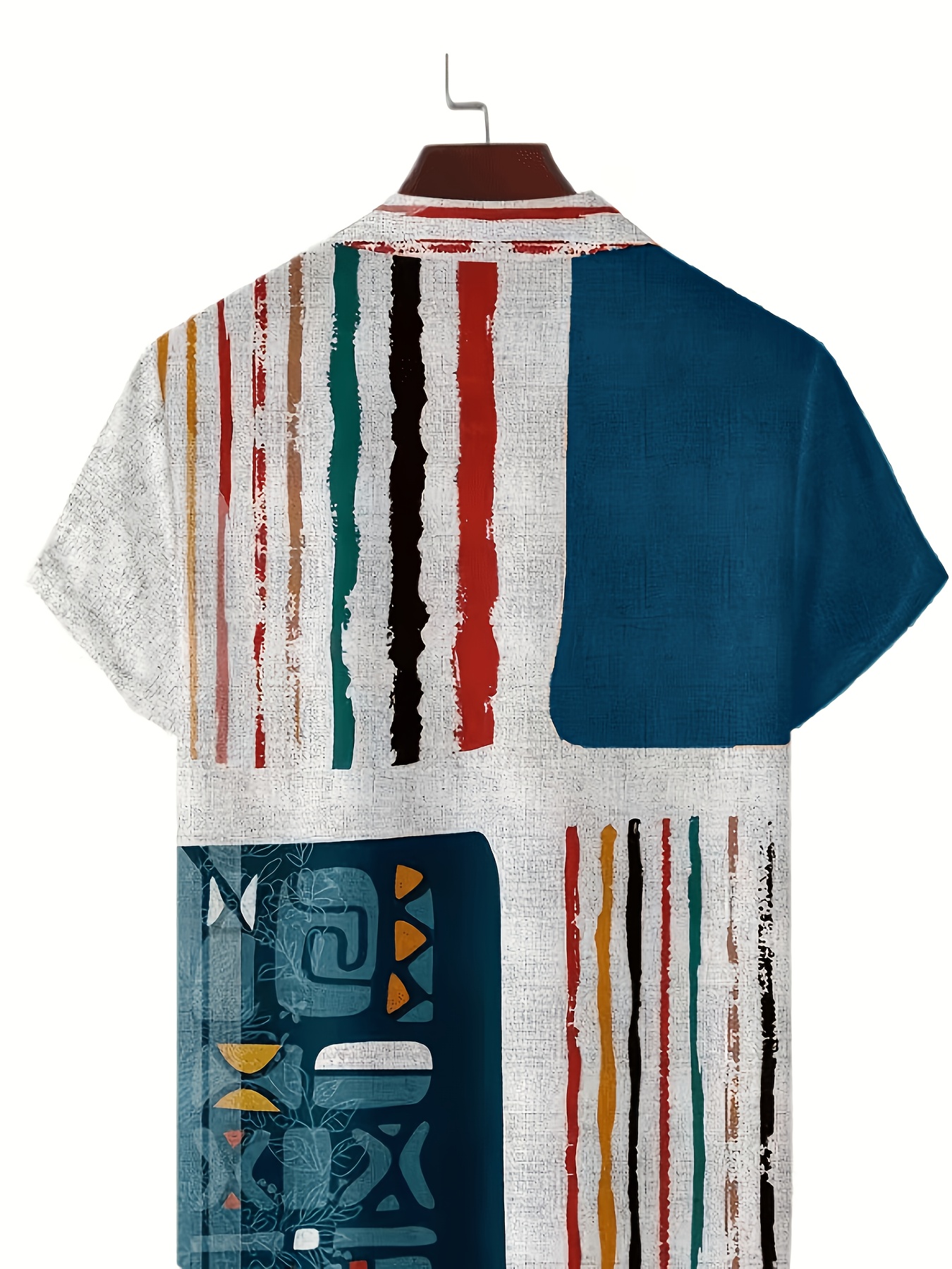 Men'S Vintage Shirt - Featuring a Collared Button Front, Suitable for Both Formal And Casual Occasions. Perfect for Summer Vacations And Casual Outfits - Easy to Care For, Machine Washable, Versatile Piece with Geometric Pattern Design