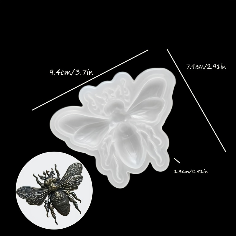 TEMU Resin Silicone Molds, Vintage Distressed Giant Bee Silicone Mold, Dark Insect Relief Resin Plaster Diy Casting Mold, Diy Plaster Vintage