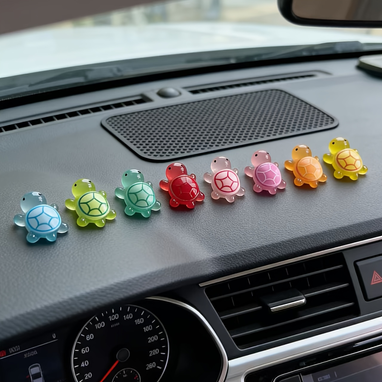 8pcs Luminous Turtle, Cute Interior, Center Console Decoration, Car Parts, Valentine's Day, Easter, Wedding, Ramadan Carnival, Random Colors, With Adhesive