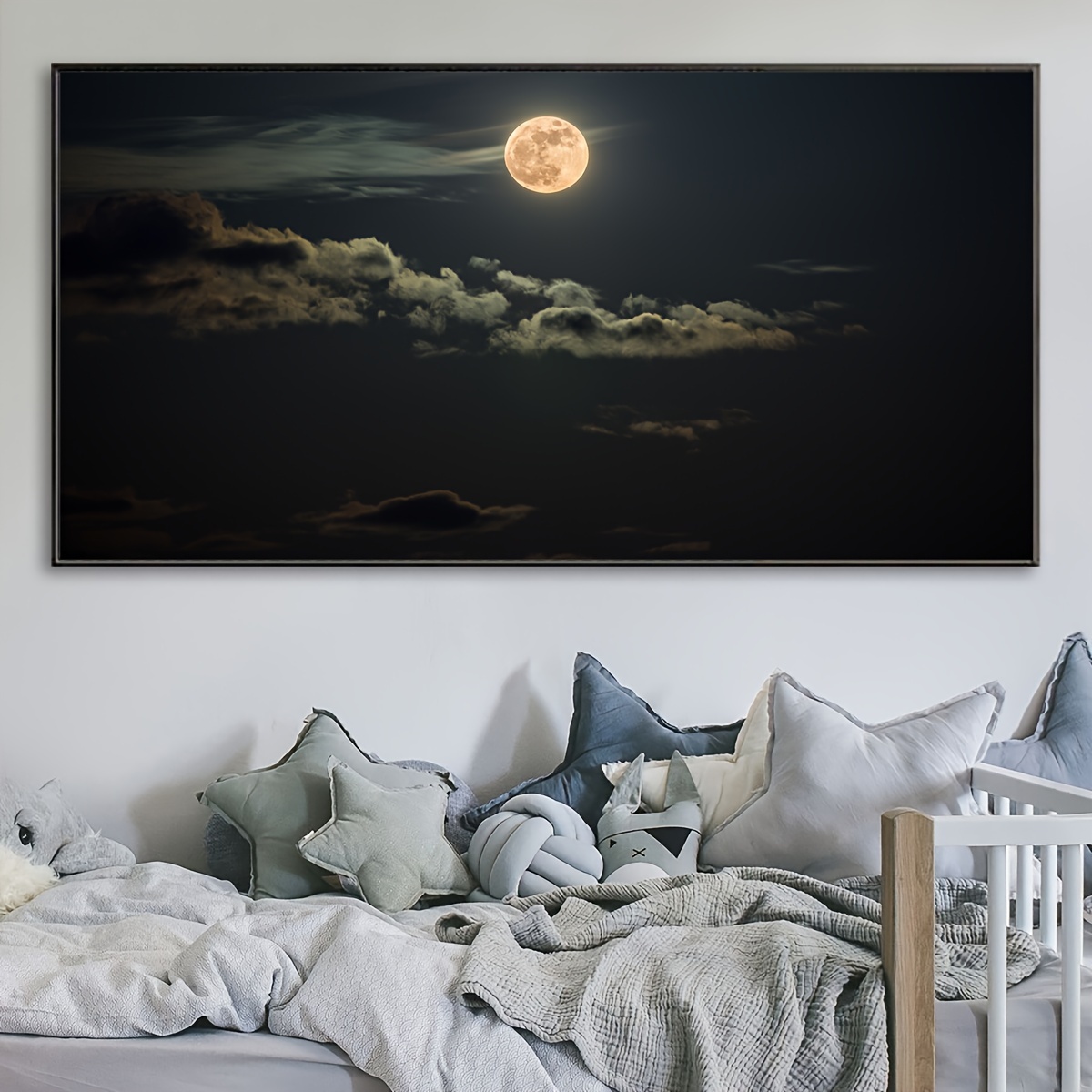 

1pc Unframed Canvas Poster, Modern Art, Night Scenery Wall Art, Ideal Gift For Bedroom Living Room Corridor, Wall Art, Wall Decor, Winter Decor, Room Decoration