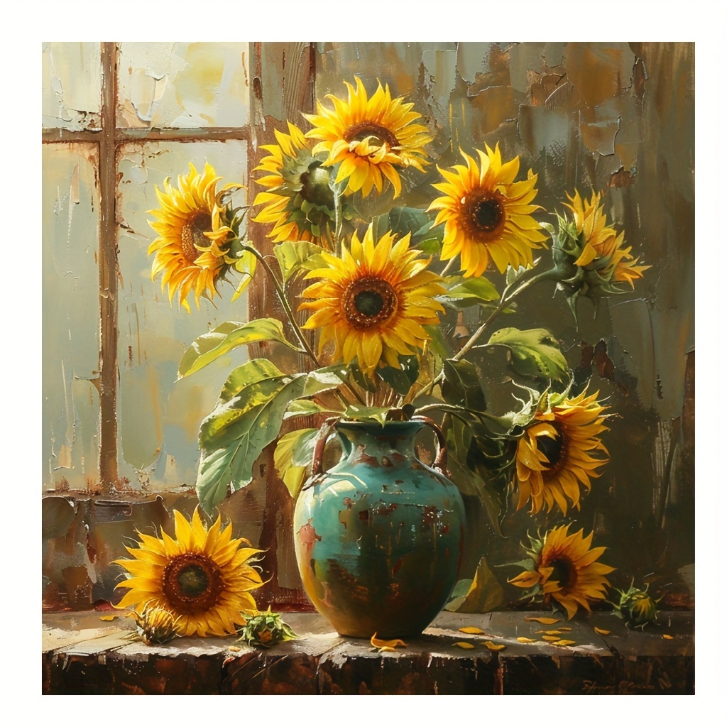 1pc Sunflower Oven Sticker, Used For Living Room, Kitchen And Other Background Walls
