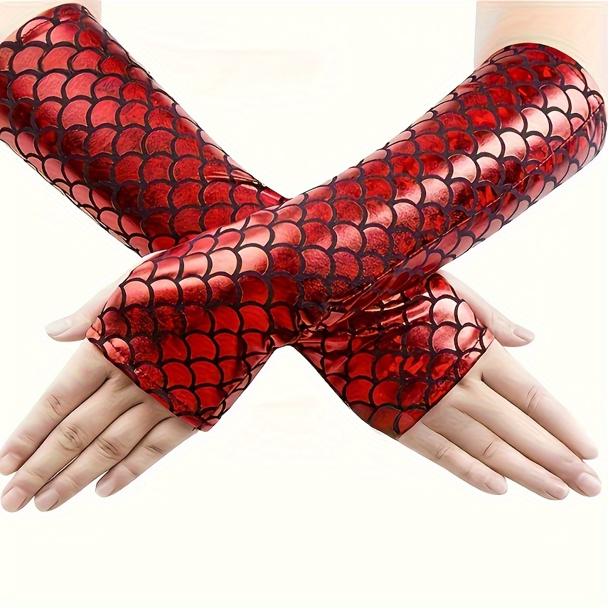 Meerjungfrau Handschuhe Mit Fischschuppen - Karneval Kostüm