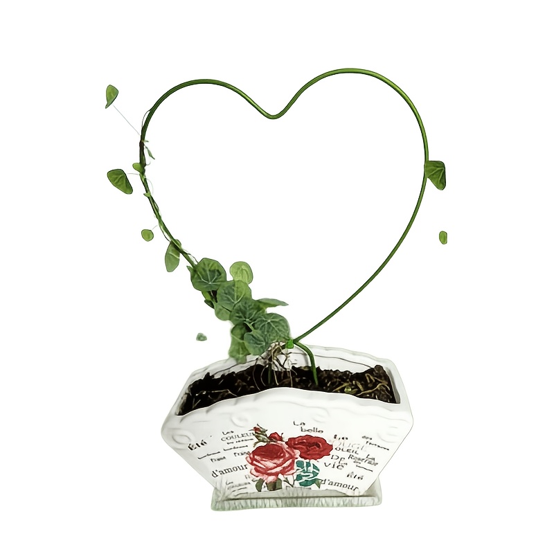 TEMU Support pour plantes de cœur, étagère à fleurs (12.7In/9.3In) - Tuteur en métal pour plantes grimpantes, support de jardin intérieur/extérieur,