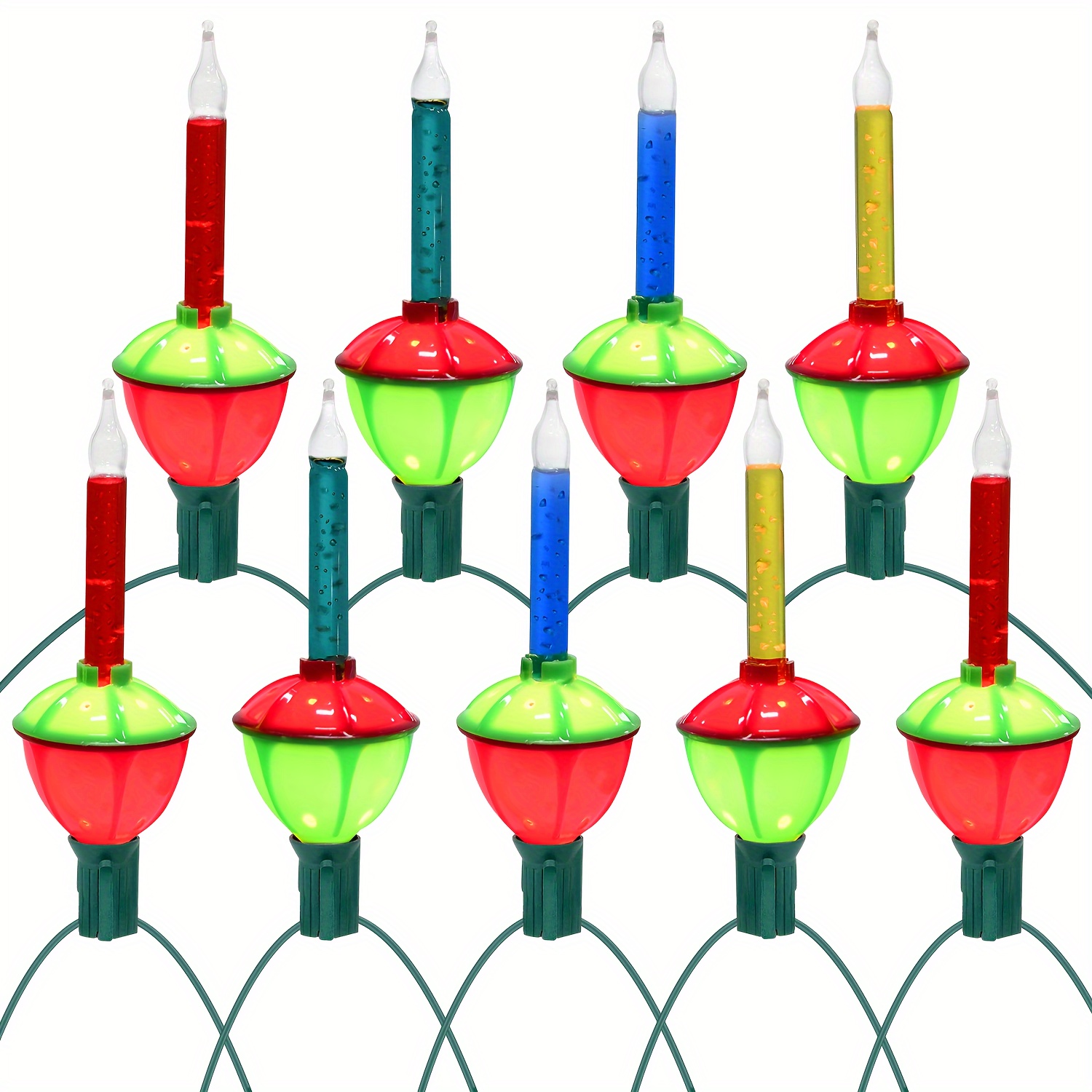 TEMU Christmas Bubble Lights 9pcs Set Multicolor Bubble Lights, 8.8ft Vintage Bubble Lights With 10 Multicolor Bubble Bulbs (1 Spare), Bubble Lights