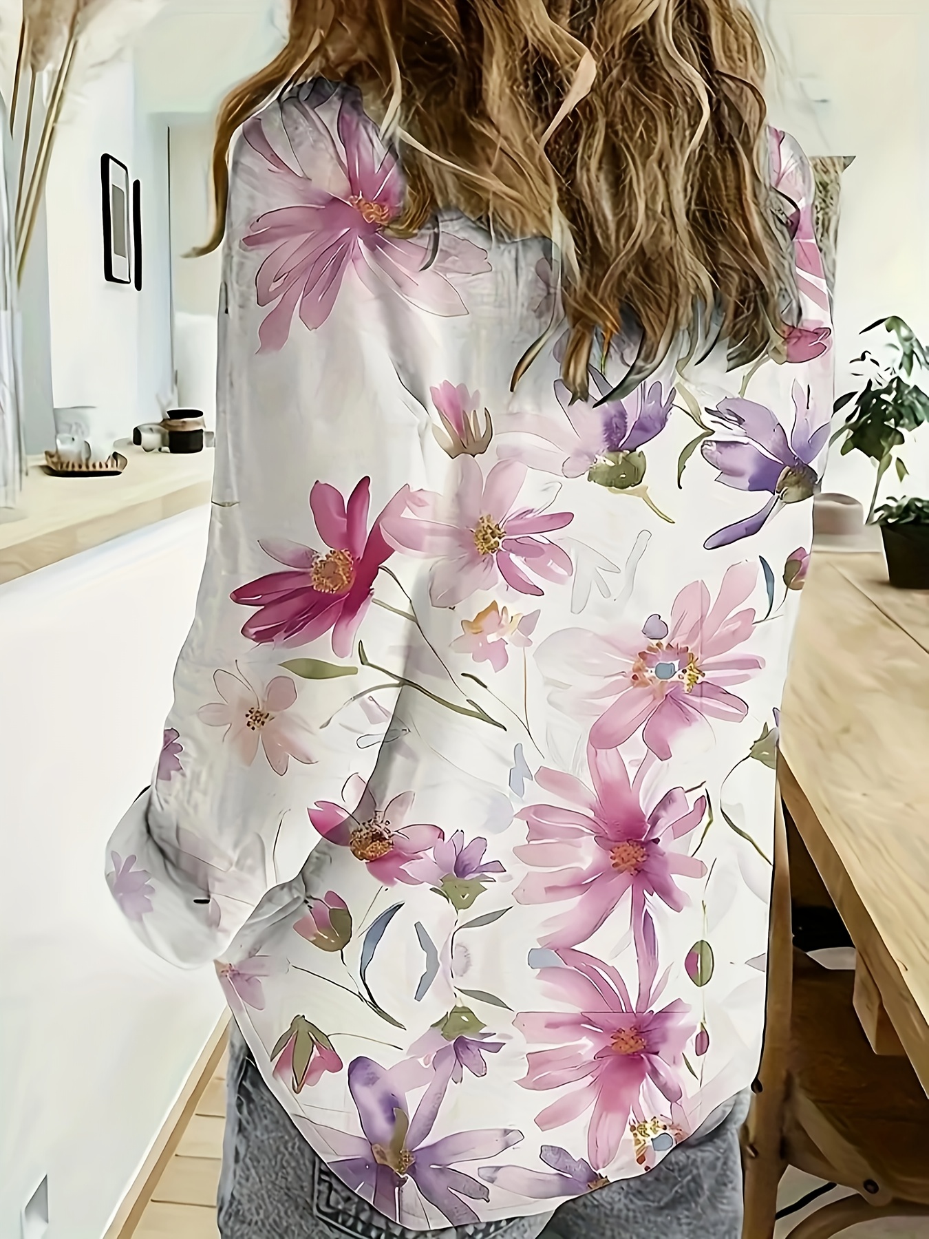 blouse légère à imprimé floral femme chemise mode - Temu Canada, image size:800x1067