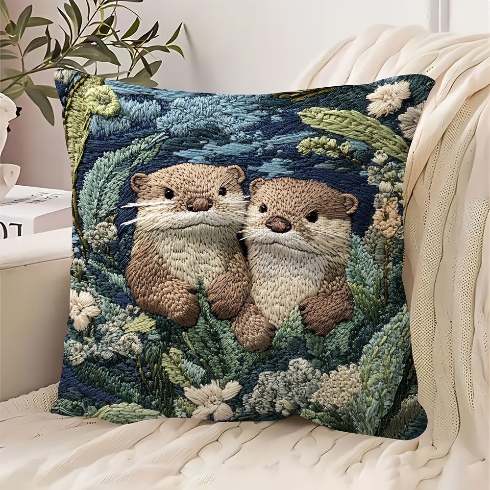 

1pc Of The World Double-sided Pillow, 18x18 Inch, Contemporary Style, Super Soft Short Plush, Hand Wash Only, Zipper Closure, Knit Fabric, Polyester, Decorative Cushion Cover For Room Types - Qwch6908