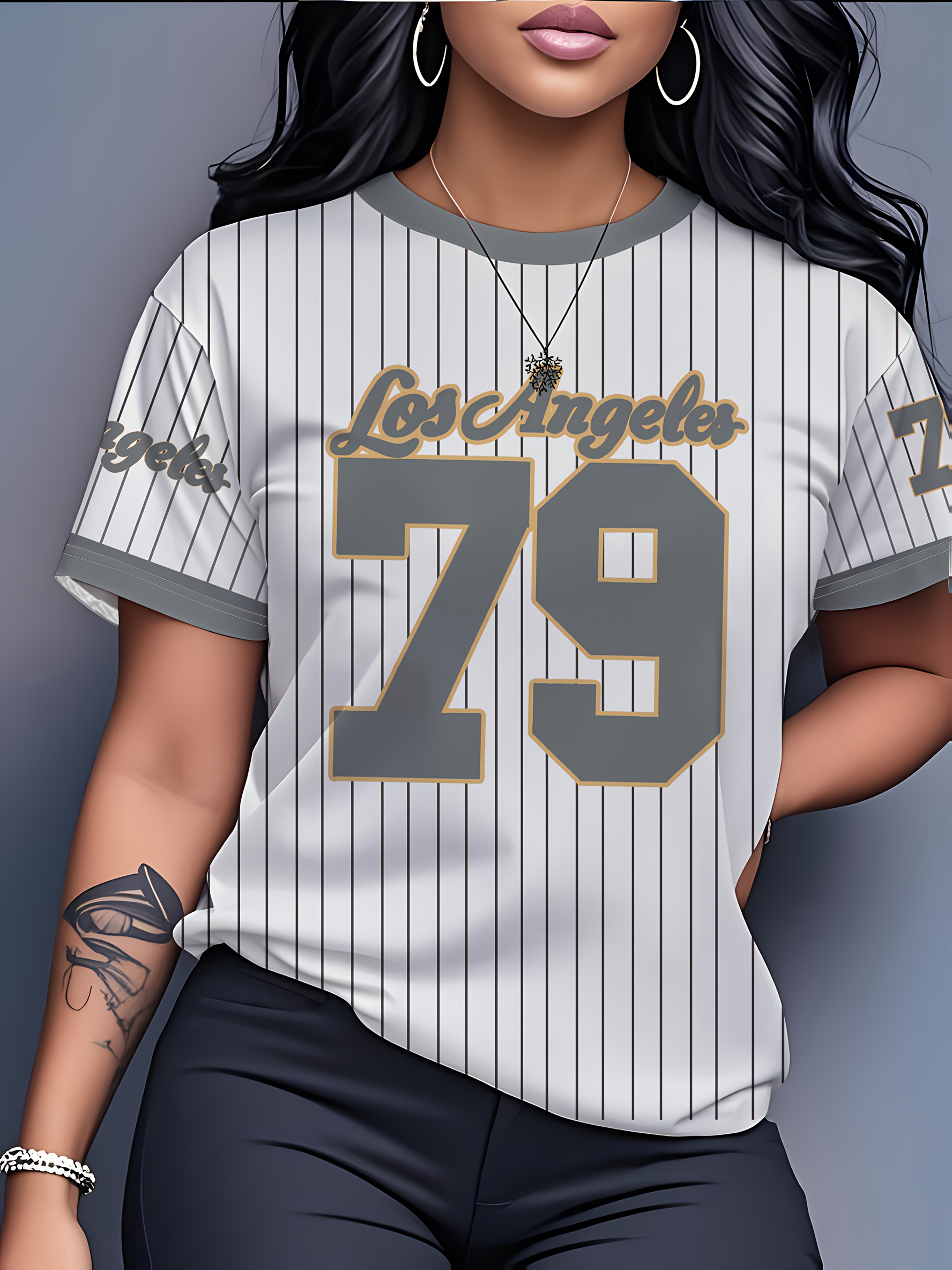 Women'S Los Angeles 79 Soft & Breathable Graphic Tee - Casual Short Sleeve Top with Durable Print, Machine Washable, Perfect for Spring/Summer, XS to XXL, Casual Wear Tee | Sporty Casual Wear | Comfortable Fit