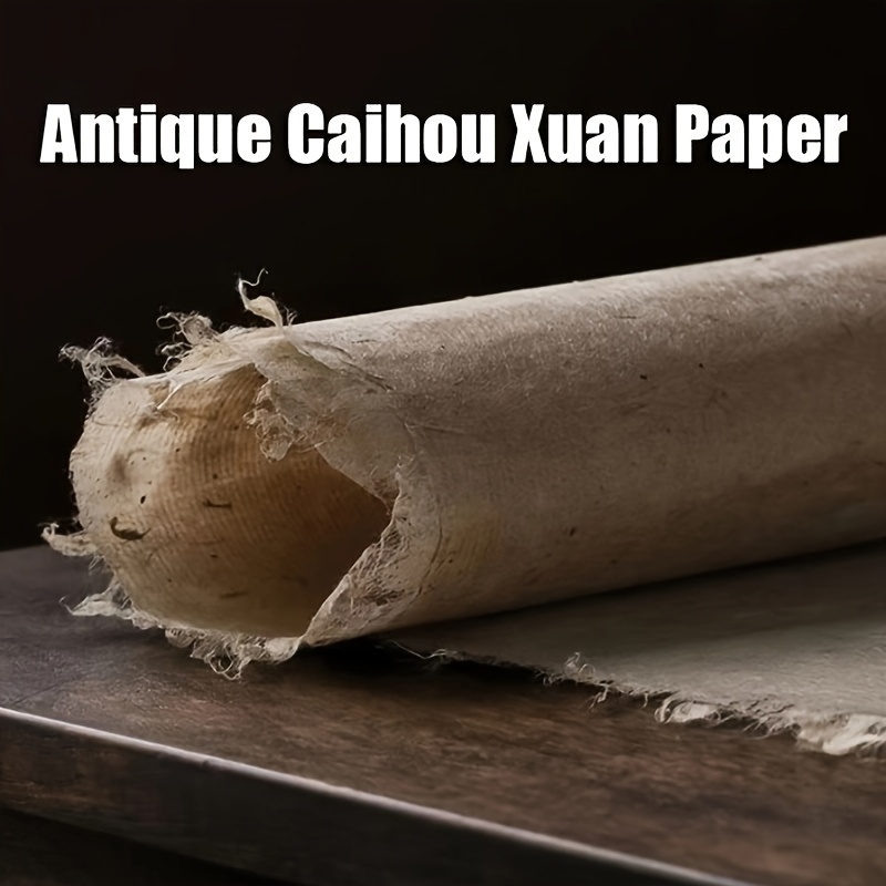 

Antique Caihou Xuan Paper, Handmade Paper Making , Bamboo Curtain Mat Texture, Rough , Used To Create Retro Paintings, Simple And Rough With Charm.