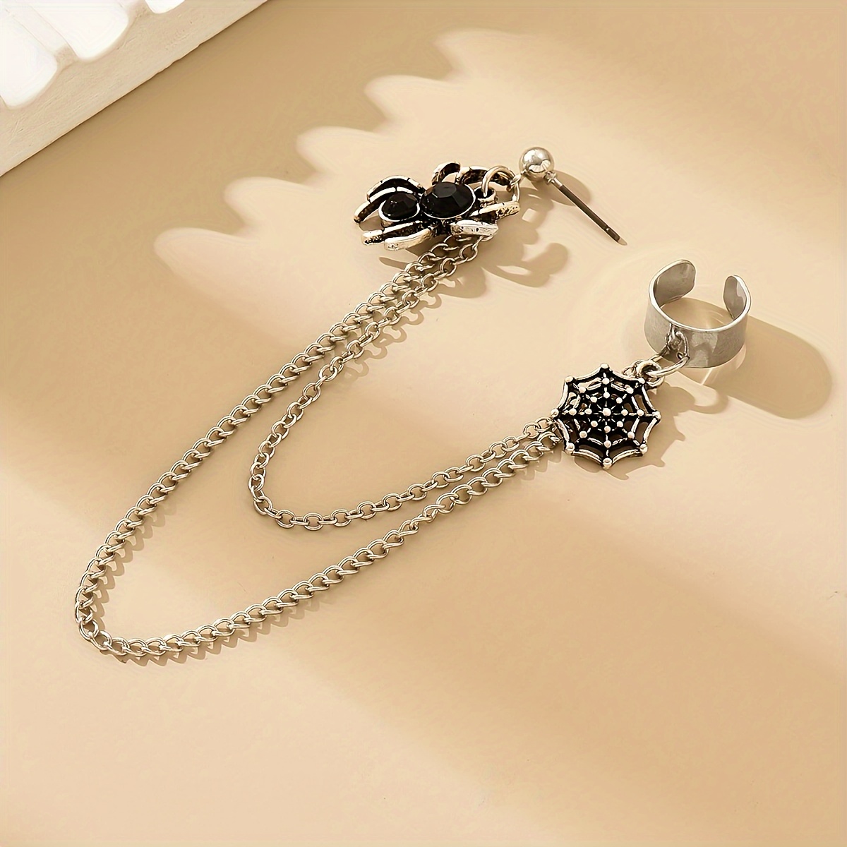 Gothic Spider Ear Cuff & Earrings Set