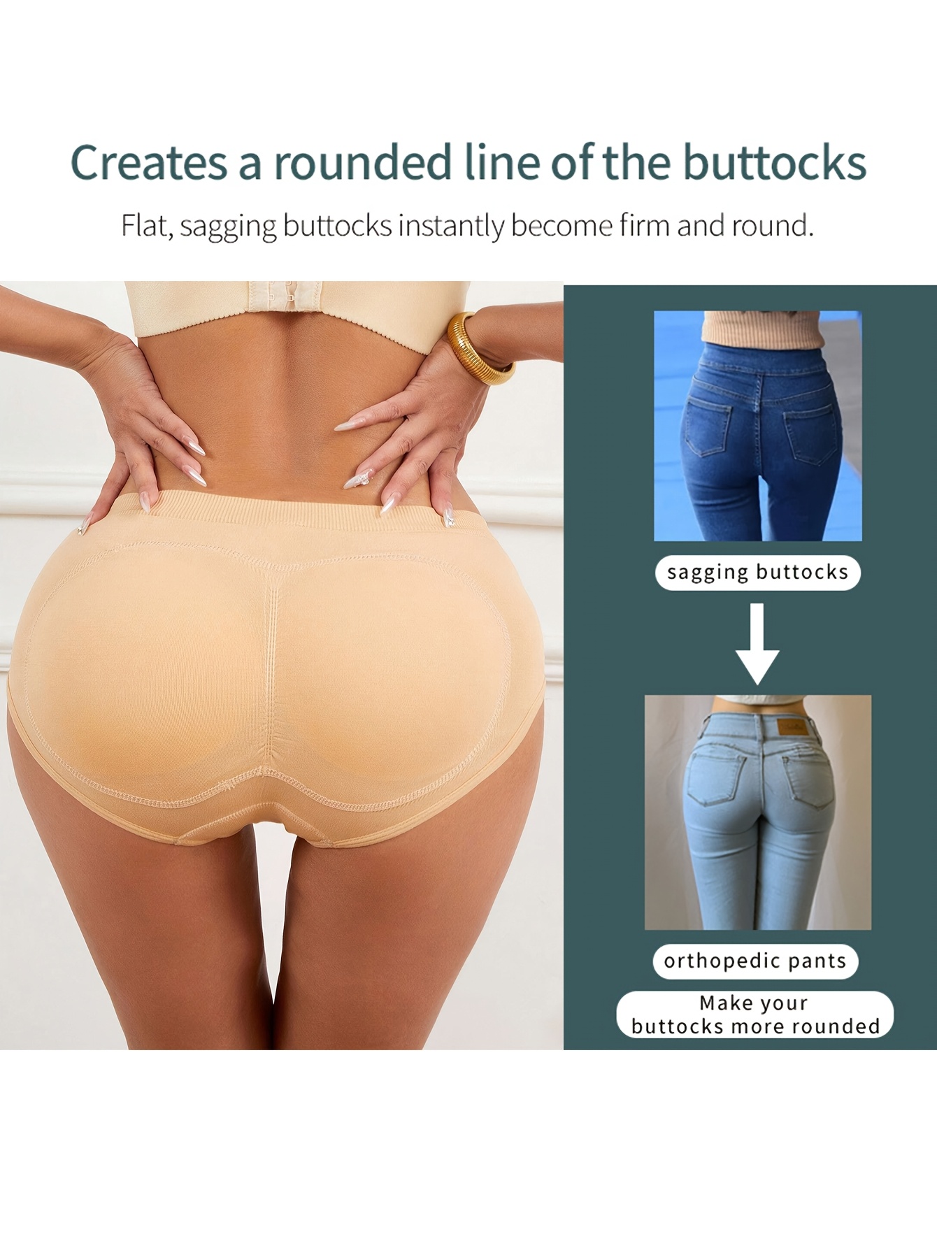 1pc CELILIN Women's High-Waisted Seamless Shaping Underwear with Removable Pads - Tummy Control Butt Lifting Breathable High-Elasticity Machine Washable Black Panties for Casual Attire, Tummy Control Underwear, Comfort Enhancement, Sleek Silhouette, Highelasticity Material