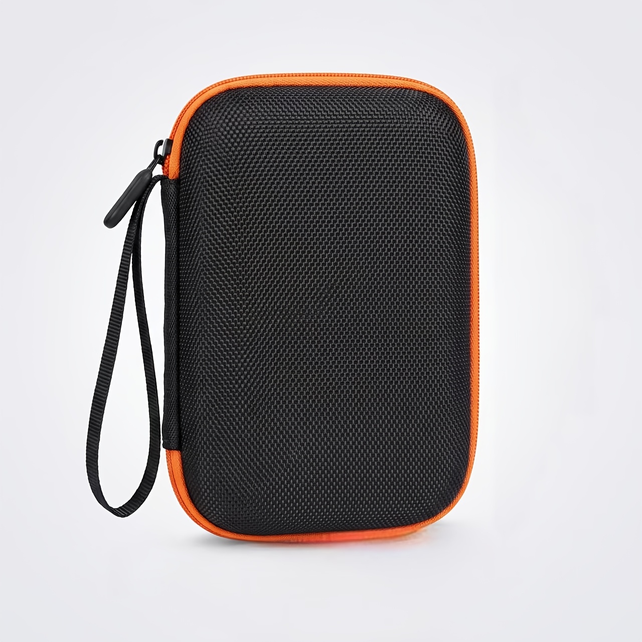 TEMU Pochette de rangement noir-orange 1 pièce/2 pièces avec dragonne, sac organisateur de voyage portable pour batterie externe, câbles, écouteurs,