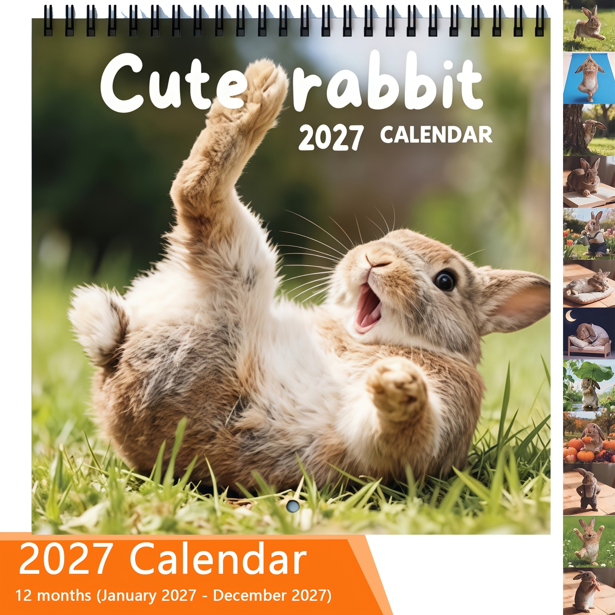 TEMU (-december), Featuring A Cute Rabbit Design, Made Of Thick Paper, Includes A Hanging Hole And Holiday Reminders, Ideal For Families, Workplaces,