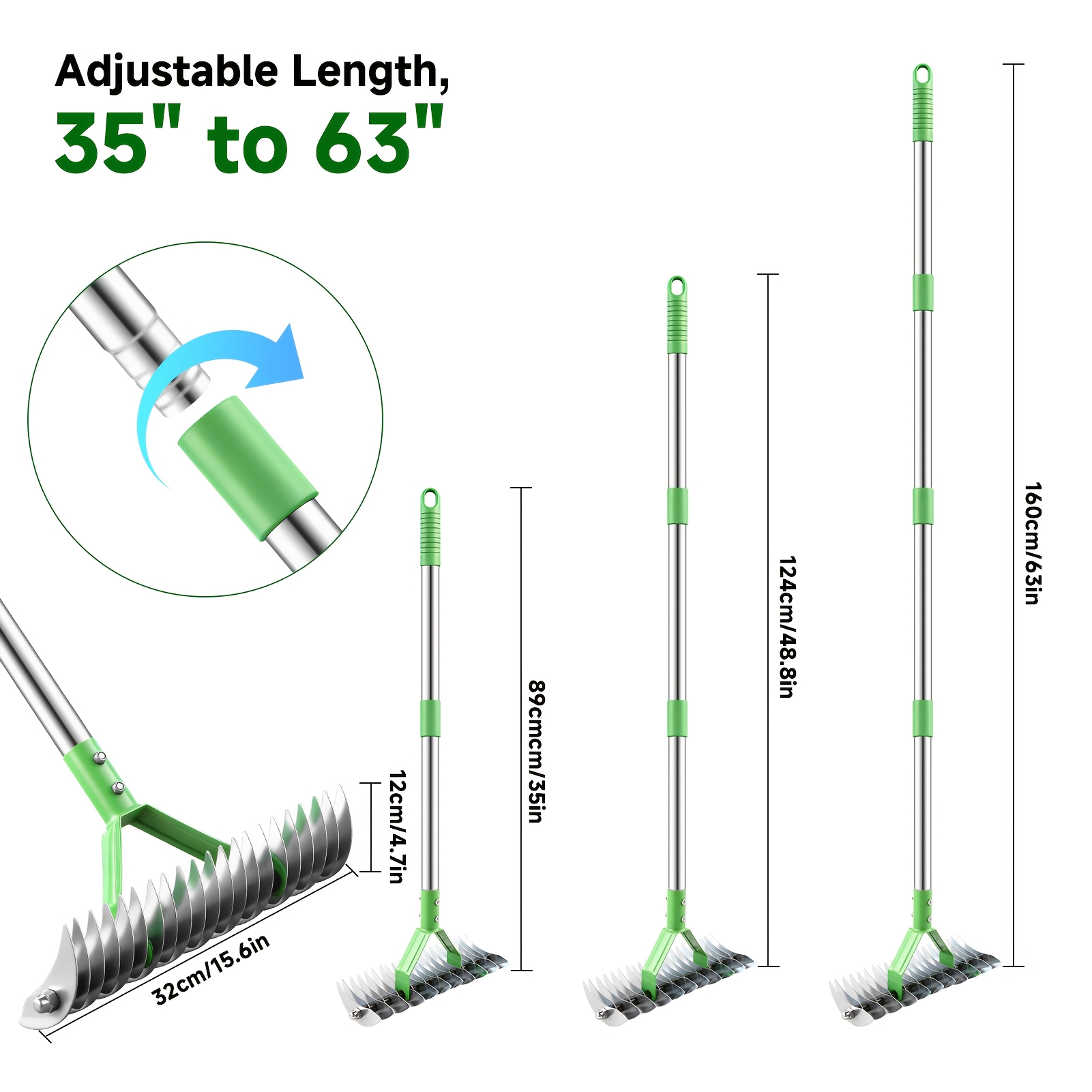 Image of Lawn Aerator Scarifier Effective Manual Lawn Grass Soil Aeration Garden Tool