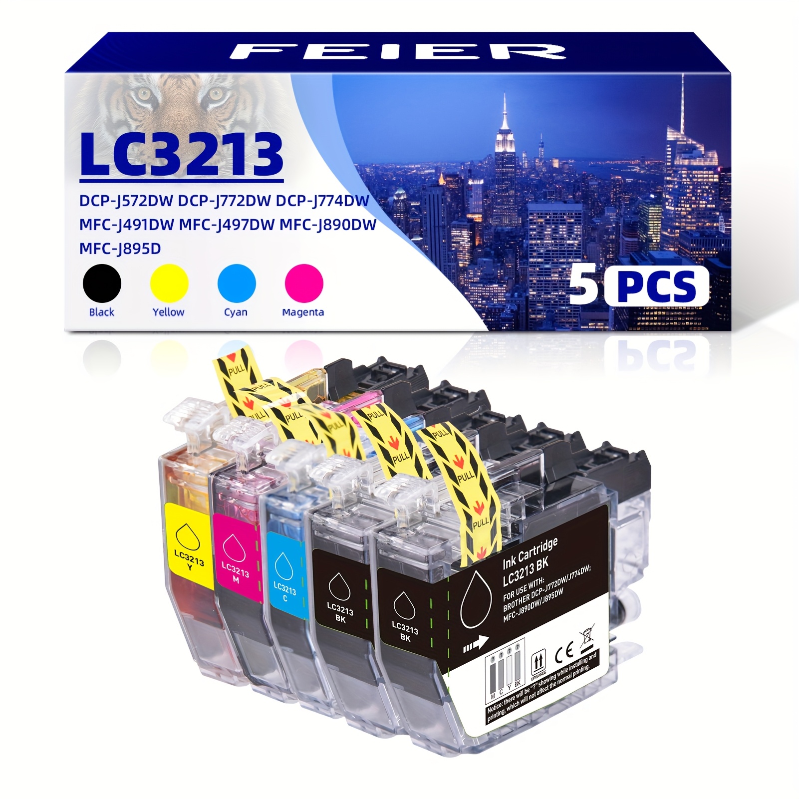 TEMU Lc3213 Lc3211 Printer Cartridges Compatible For Brother Lc3213 Lc3211 For Brother Dcp-j774dw Dcp-j572dw Dcp-j772dw Mfc-j895dw Mfc-j491dw