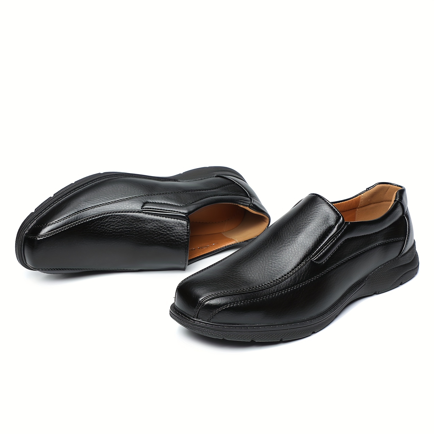 1 Pair *'s Classic Slip-On Loafers - Black Business Casual Shoes with Round  Toe, Comfortable for Weddings, Office, and Casual Attire, Casual Business  Shoes | Polished * | Durable Sole Construction, ...