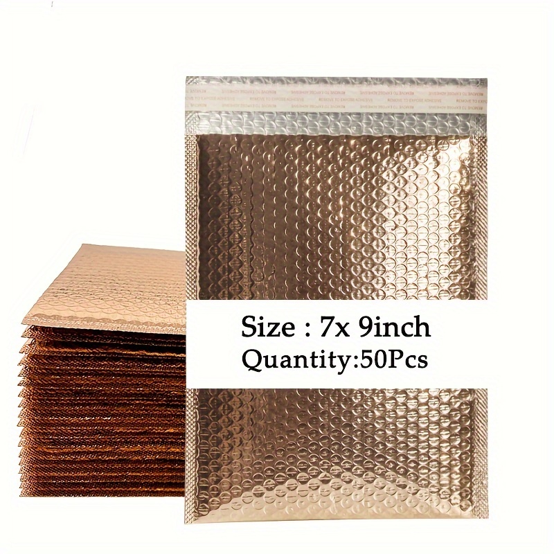 

30/50/80/100pcs Champagne Gold Plated Aluminum Film Self-sealing Bubble Bag, Waterproof Anti-collision Anti-fall, Used For Express Packaging, E-commerce Shipping, Logistics Shipping