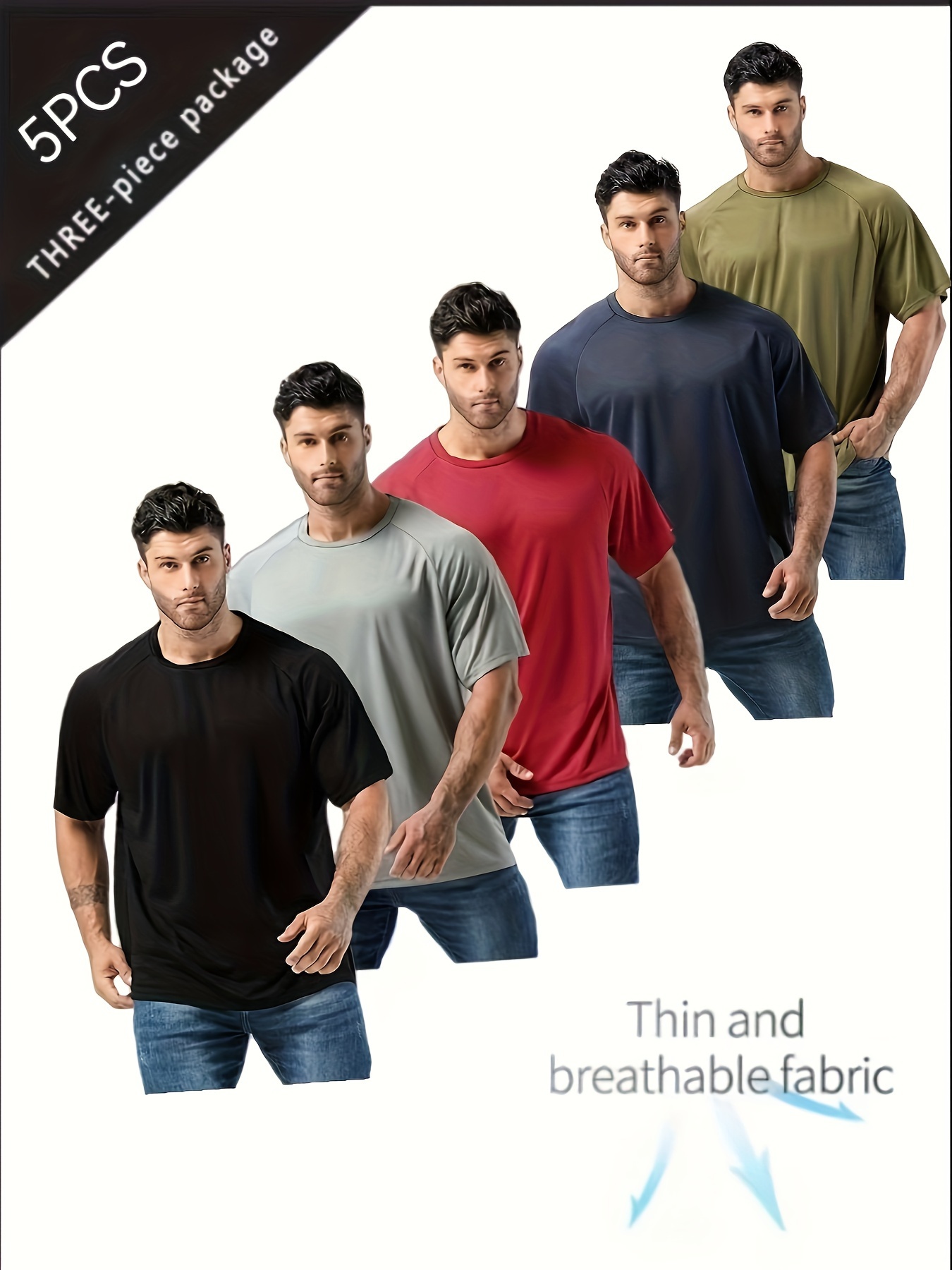 men s plus size athletic t shirts solid tees Temu