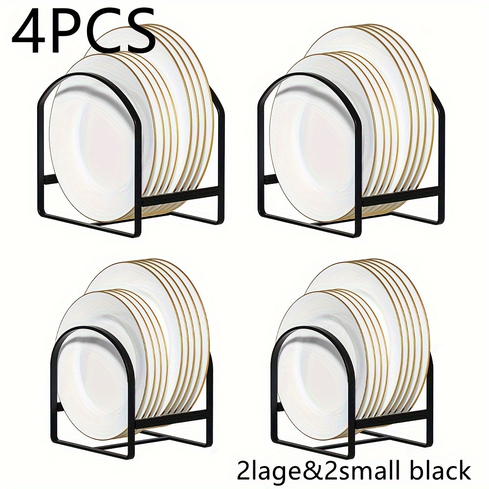 4pcs   heavy duty iron arch shaped dish rack black white kitchen storage organizer with multiple compartments for dishes cups utensils space saving design for modern kitchens dish drying rack for kitchen counter utensil holder 0