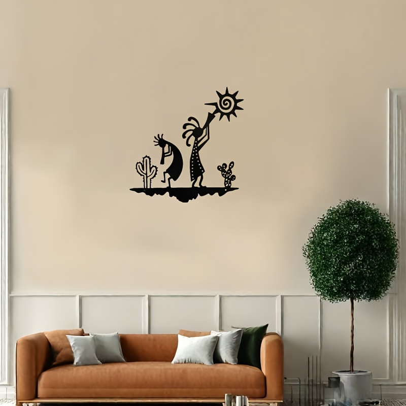 TEMU [new Arrival] 1pc Rustic Kokopele Metal Wall Art - Vintage Mexican Local Design, Beautiful Decoration For Living Room, Office, Kitchen, Bar -