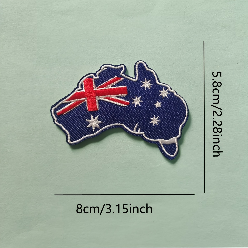 TEMU 1pc Computer Embroidery Label Fabric Label Clothing Accessories Map Back Adhesive Tape Badge Ironing Patch Sticker Embroidery Cloth Sticker