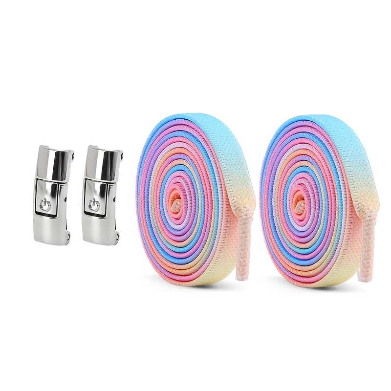 Image of 1 Pair/3 Pairs Multicolor Fashion Elastic Shoelaces With | Suitable For Casual And Sports Shoes, Lightweight