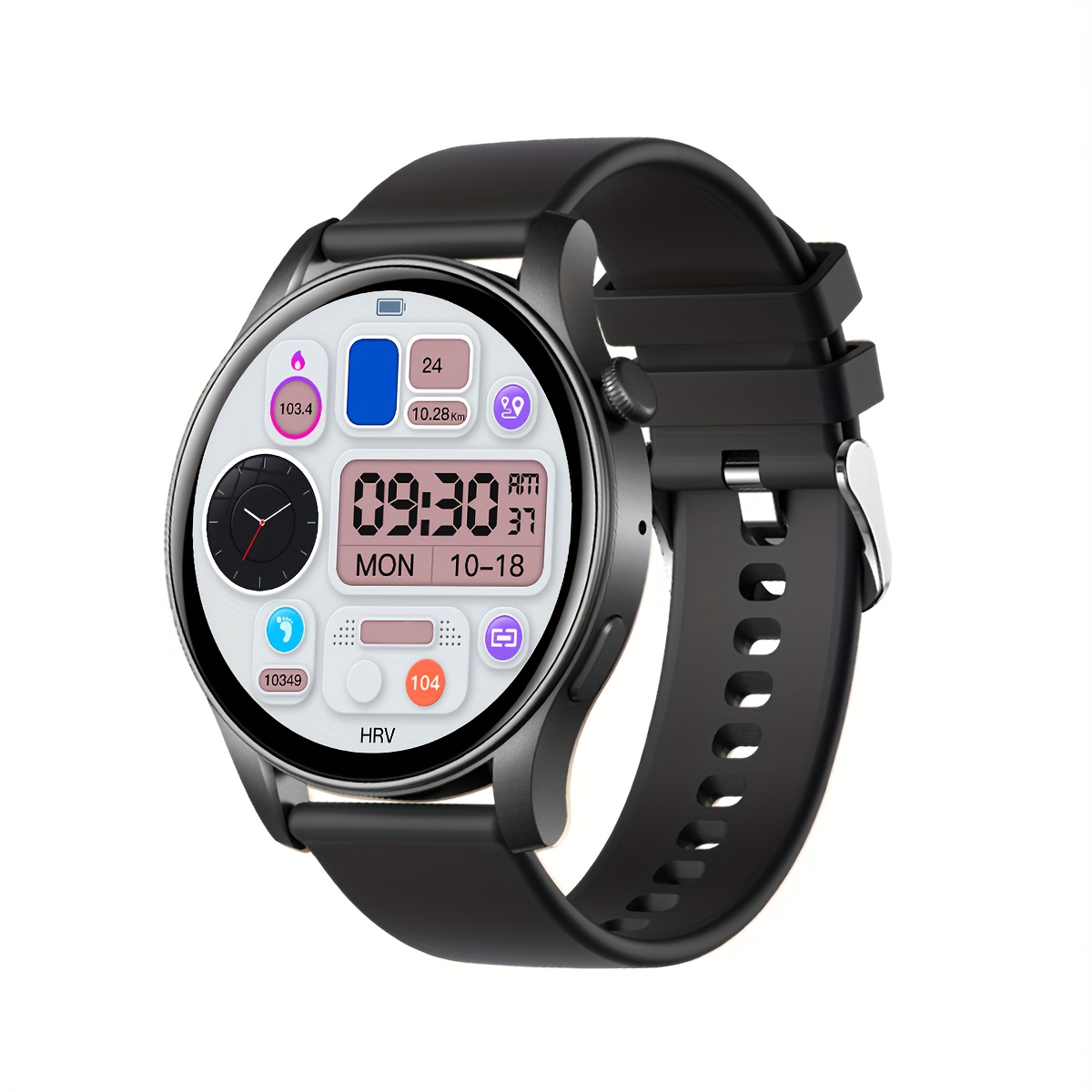 BezosMax 1.43-inch AMOLED Screen Smartwatch, Wireless Calling, 107 Sports Mode Options, Long Battery Life, Support for Multiple Languages, USB Charging, Silicone Strap, Durable Smartwatch, Ideal Gift.