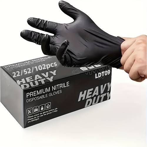 22 52 102pcs black disposable composite nitrile gloves latex free suitable for cleaning tasks