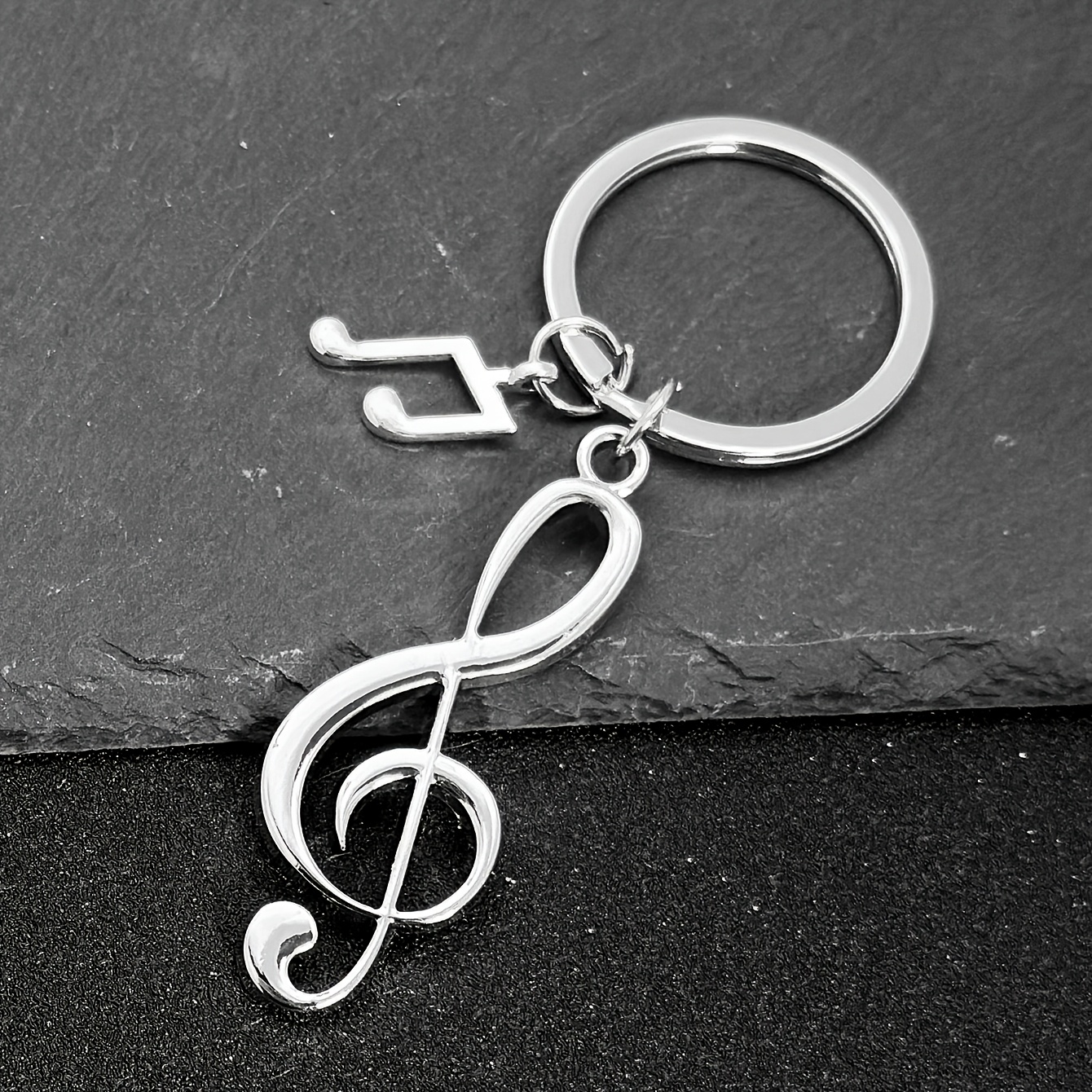 TEMU Porte-clés Note , et Porte-clés en Métal Note , Porte-clés Thème Musique pour Sac Clés de Voiture, Cadeau Créatif pour Amateurs de Musique
