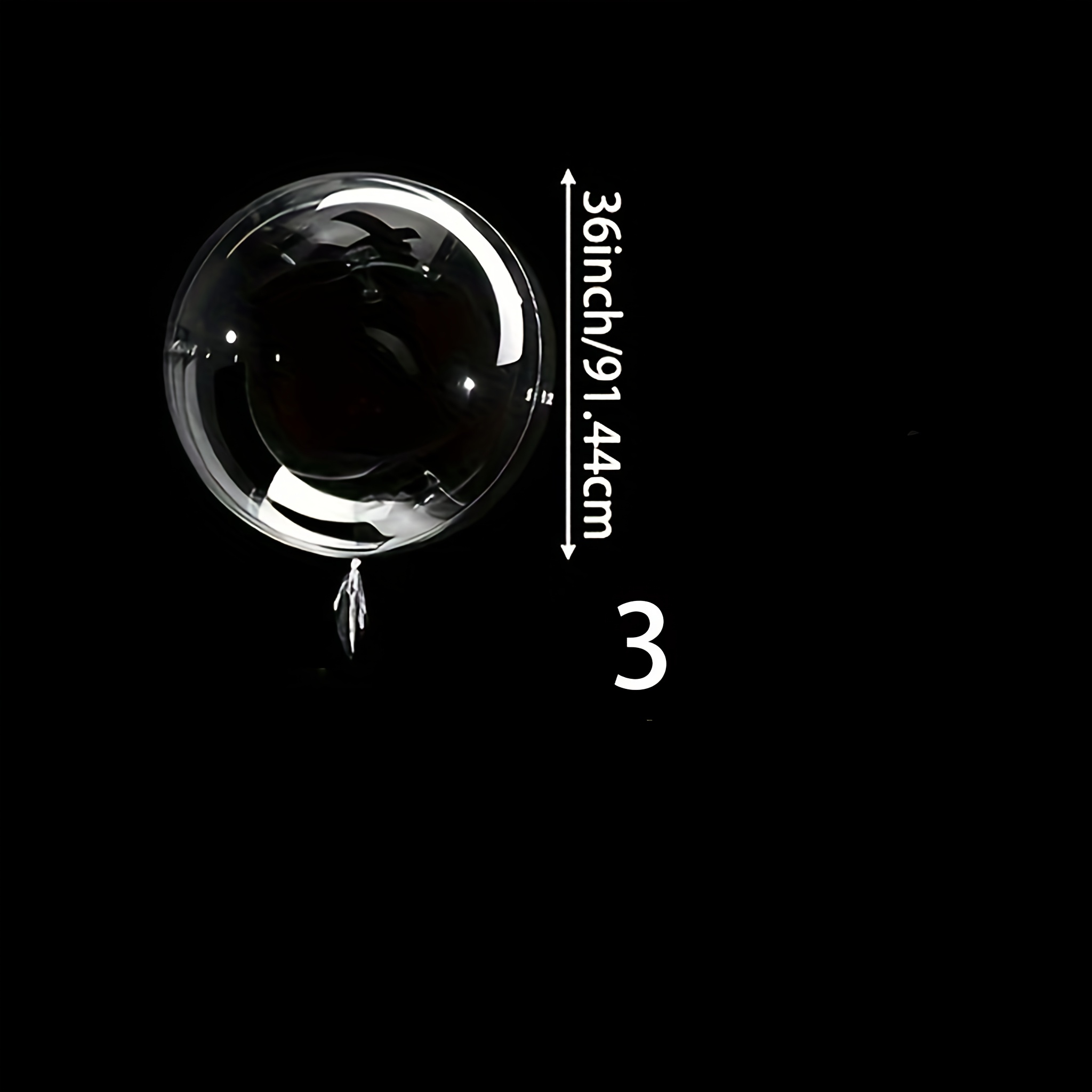 Image of Big 36inch Clear Bobo Balloons 3pcs Transparent Balloons Bubble Balloons For Wedding Shower Birthday Anniversary Bridal Shower Graduation Mother's Day Engagement Festival Party Decorations